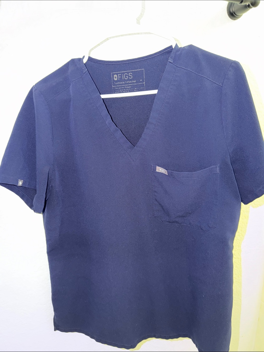 Figs Navy V-neck Top